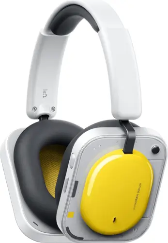 אוזניות אלחוטיות עם ביטול רעשים אקטיבי Headphone (a) - לבן \ צהוב Nothing