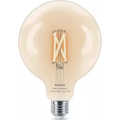 נורה חכמה שקופה בעיצוב כדורי גדול Smart LED Filament Globe G125 E27 60W Philips
