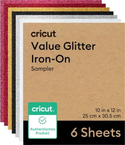 מארז דפי גיהוץ נצנצים Value Glitter Iron-On Party Sampler (6 יחידות) Cricut