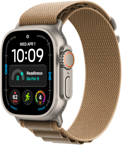 שעון חכם Watch Ultra 4 GPS + Cellular 49mm Natural Titanium Case + Desert Alpine Loop L Apple