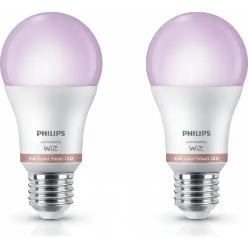 זוג נורות חכמות צבעוניות Smart LED A60 E27 Philips