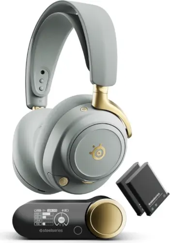 אוזניות גיימינג אלחוטיות Arctis Nova Elite - ירוק מרווה וזהב SteelSeries