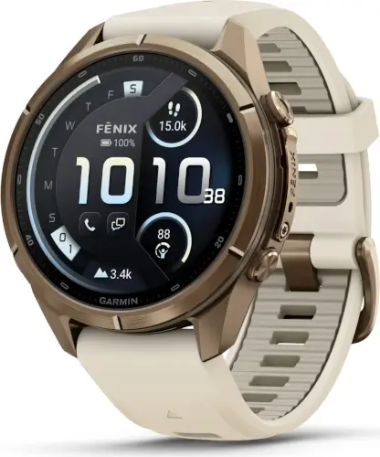 שעון ספורט חכם 43 מ"מ Fenix 9 Pro טיטניום זהב קרם/אפור ערפל LTE גרמין - Garmin