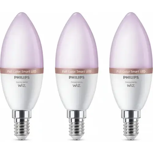 סט 3 נורות חכמות Smart LED Candle C37 E14 Philips