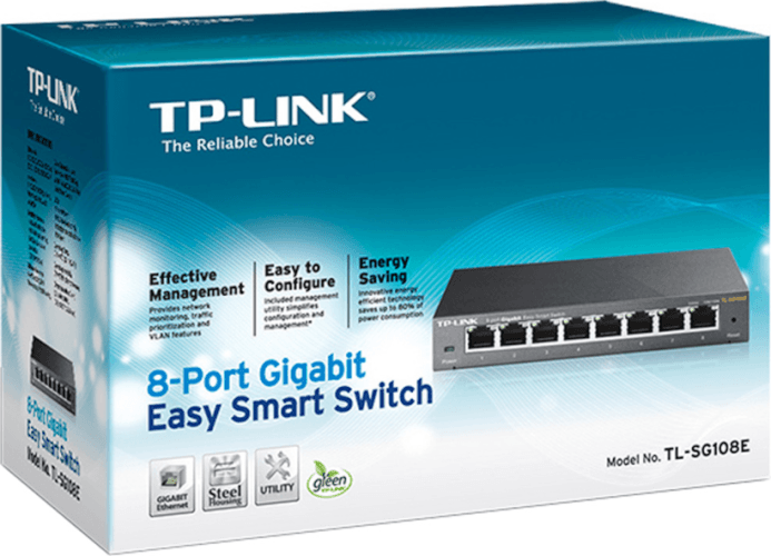 סוויץ מנוהל TL-SG108E 8-Port Gigabit Easy Smart Switch 2 8-Por TP-Link