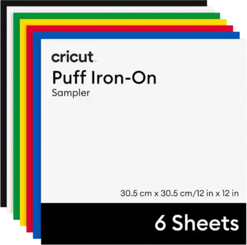 מארז חומר גיהוץ מתנפח Puff Iron-On Classics Sampler (6 יחידות) Cricut